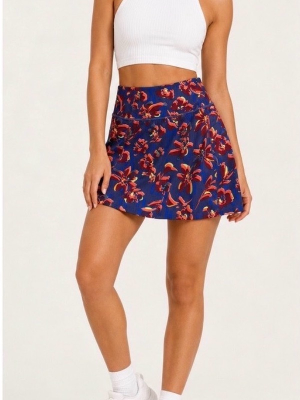 Athleta Salutation Stash Athletic Skort Sz XL Floral Powervita Activewear